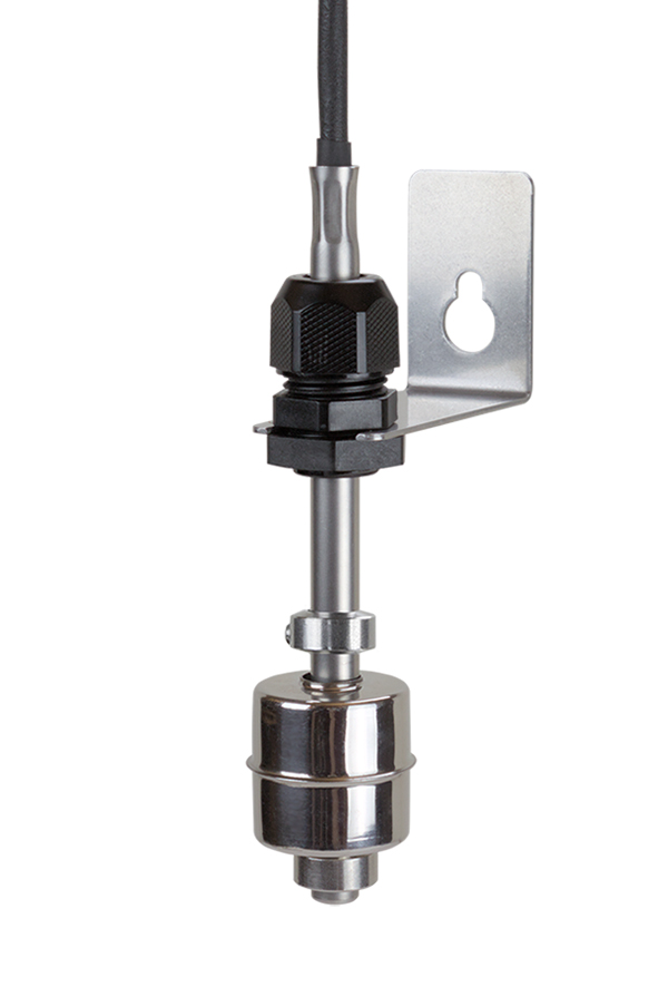 Dränkbar flottörnivåvakt med vinkelfäste